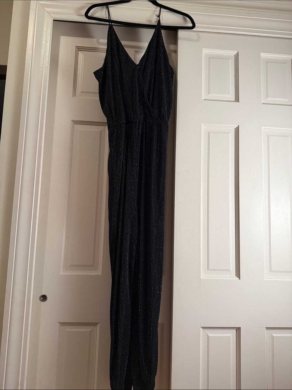 Women’s Black One-Shoulder Sparkle Jumpsuit